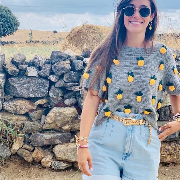 ZARA Pineapple Knit Sweater - Picture 2 of 8